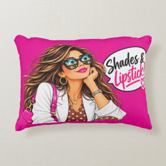 Shades & Lipstick Hot Pink Pop Art Akzentkissen Dekokissen