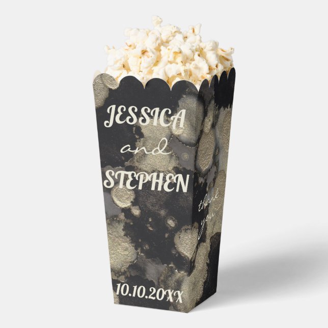 Shades of Black and Gold Lining Gefälligkeitsboxen Geschenkschachtel (Geplatzt)