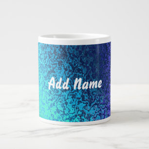 Shades of Blue Abstrakt Add Name Jumbo-Tasse