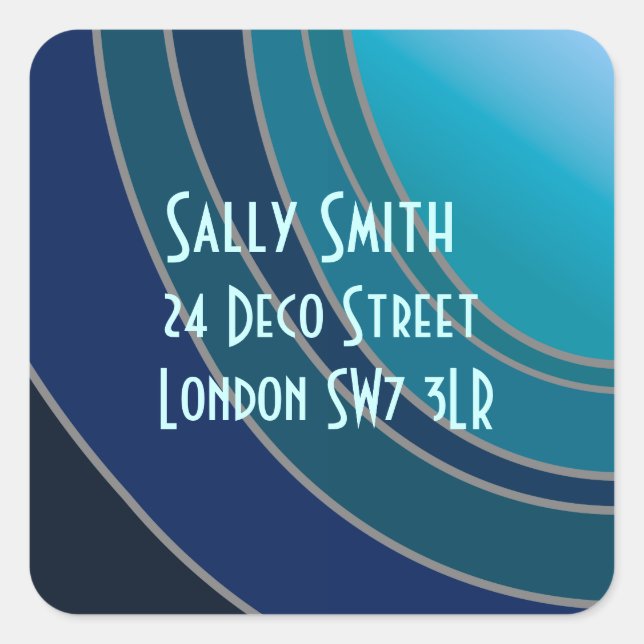 Shades of Blue Address Sticker (Vorderseite)