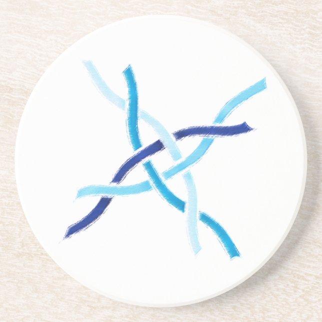 Shades of Blue Celtic Knot Untersetzer (Vorne)
