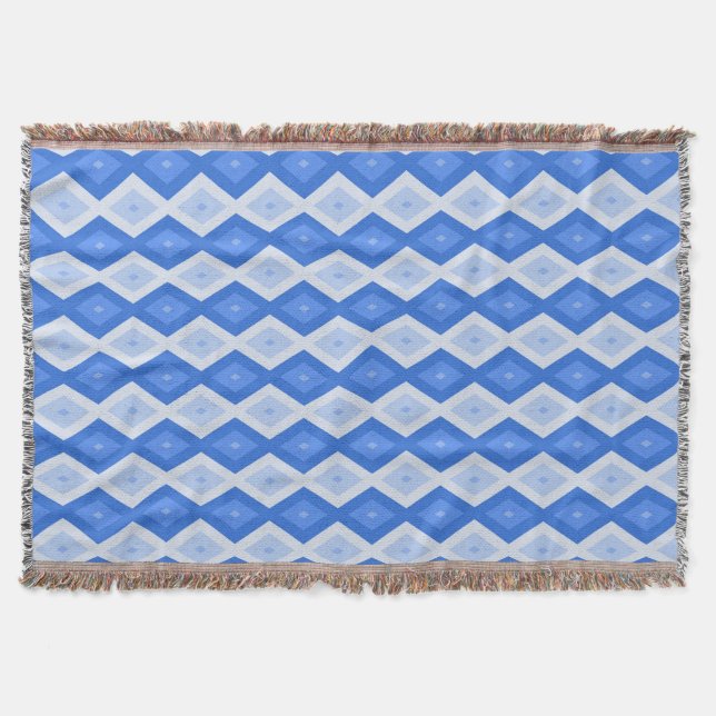 Shades of blue diamond pattern decke (Vorderseite)