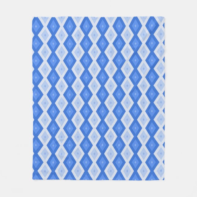 Shades of blue diamond pattern fleecedecke (Vorderseite)