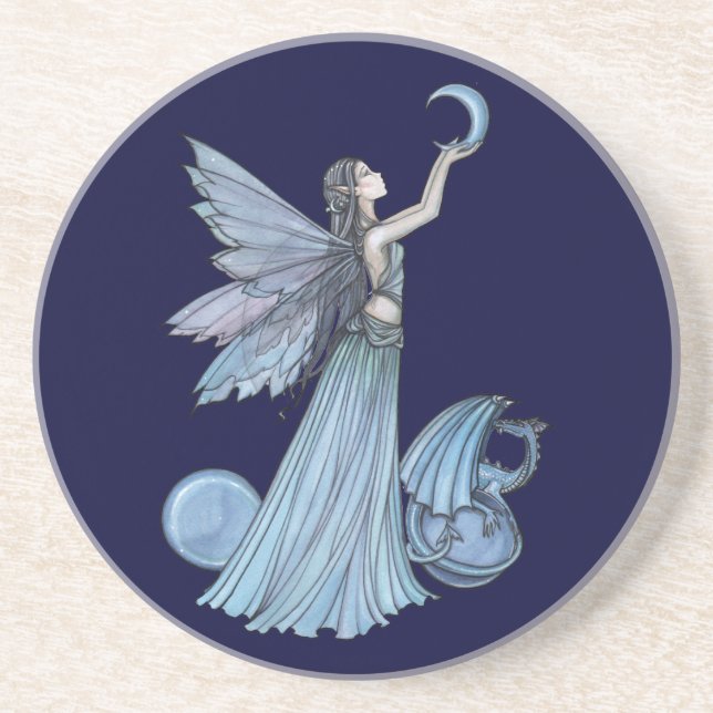Shades of Blue Fairy Dragon Untersetzer (Vorne)