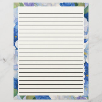 Shades of Blue Florals Briefbogen