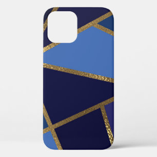 Shades of Blue & Gold Bronze Geometric Chic Case-Mate iPhone Hülle