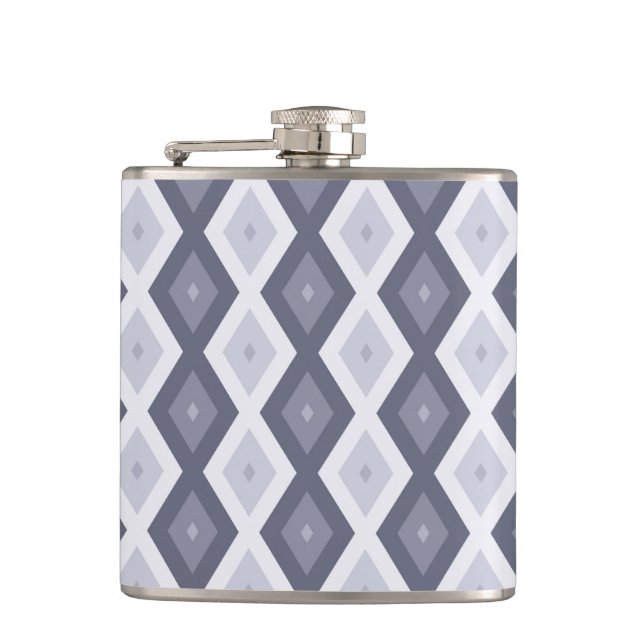 Shades of blue grey diamond pattern flachmann (Vorderseite)
