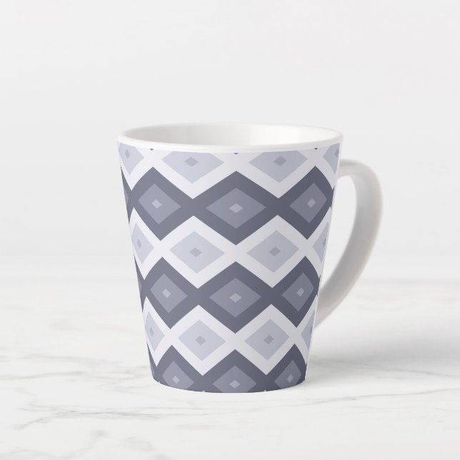 Shades of blue grey diamond pattern milchtasse (Rechte Ecke)
