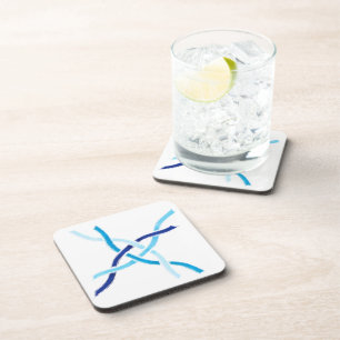 Shades of Blue Half Woven Celtic Knot Untersetzer