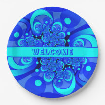 Shades of Blue Modern Abstrakt Fraktal Art