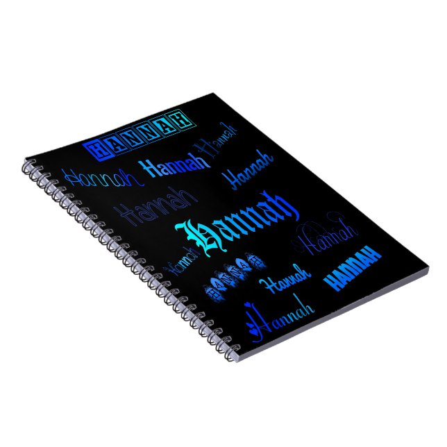 Shades of Blue on Black - Hannah Notizblock (Rechte Seite)