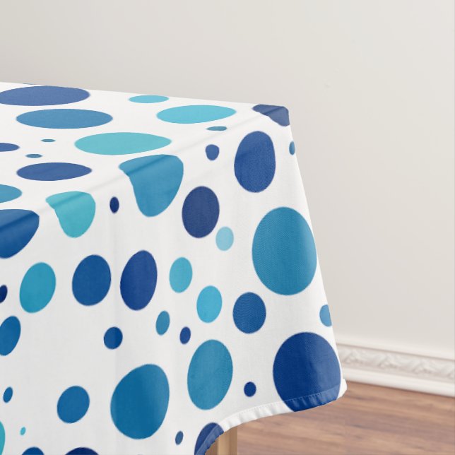 Shades of Blue Polka Dots Tischdecke (Beispiel)