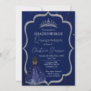 Shades of Blue Quinceañera Einladung zum Geburtsta