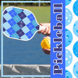 Shades of Blue Raute Sporty Preppy Pickleball Schläger