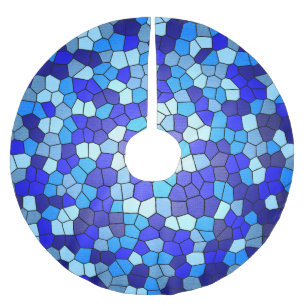 Shades of Blue Stached Glass von Shirley Taylor Polyester Weihnachtsbaumdecke