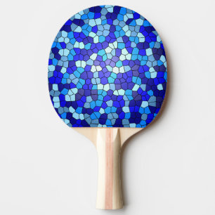 Shades of Blue Stached Glass von Shirley Taylor Tischtennis Schläger