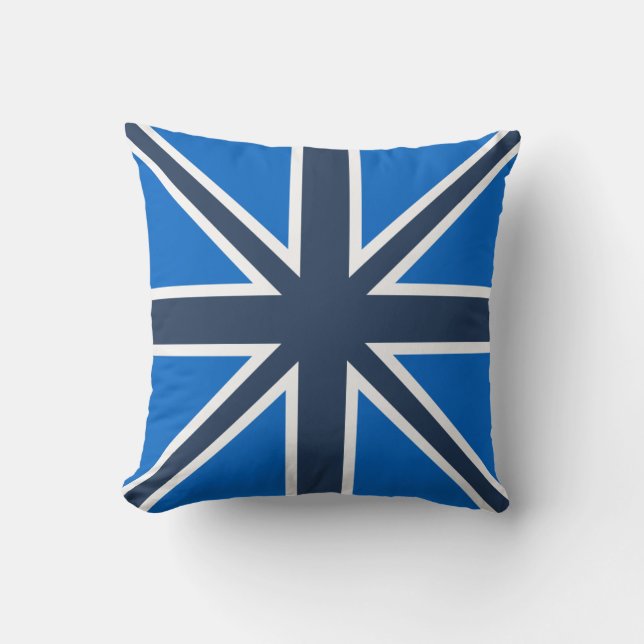 Shades of Blue Union Jack Pillow Kissen (Vorderseite)