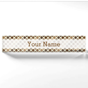 Shades of Brown Polka Dots by Shirley Taylor Namensplakette
