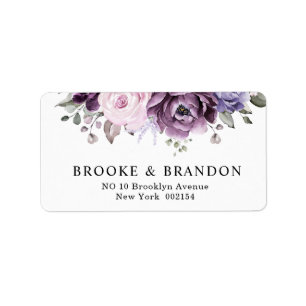 Shades of Dusty Lila Blooms Address Adressaufkleber
