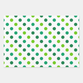 SHADES OF GREEN AND WHITE IRISH PATTERNS GESCHENKPAPIER SET
