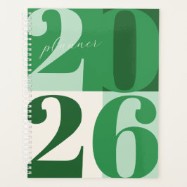 Shades of Green Bold Year Color Block Planner Planer