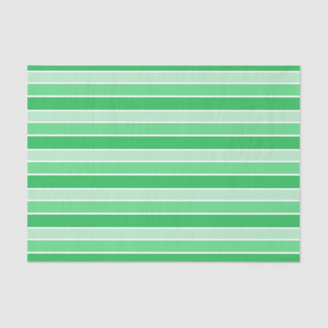 Shades of Green Horizontal Stripes Seidenpapier (Vorderseite)