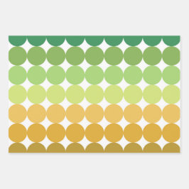 SHADES OF GREEN ORANGE BROWN GEOMETRIC PATTERNS GESCHENKPAPIER SET