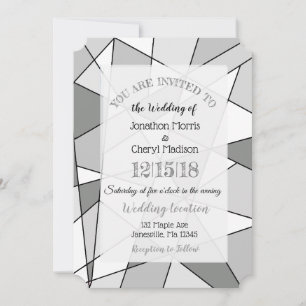 Shades of Grey Geometric Wedding Einladungen