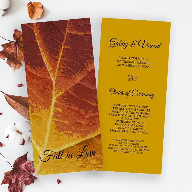 Shades of Herbst Leaf Hochzeitsprogramm Programm (Von Creator hochgeladen)