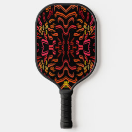 Shades Of Orange Red Yellow Ribbon Art Design Pickleball Schläger