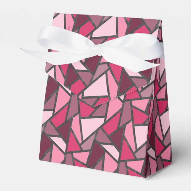 Shades of pink stained glass pattern geschenkschachtel (Vorderseite)
