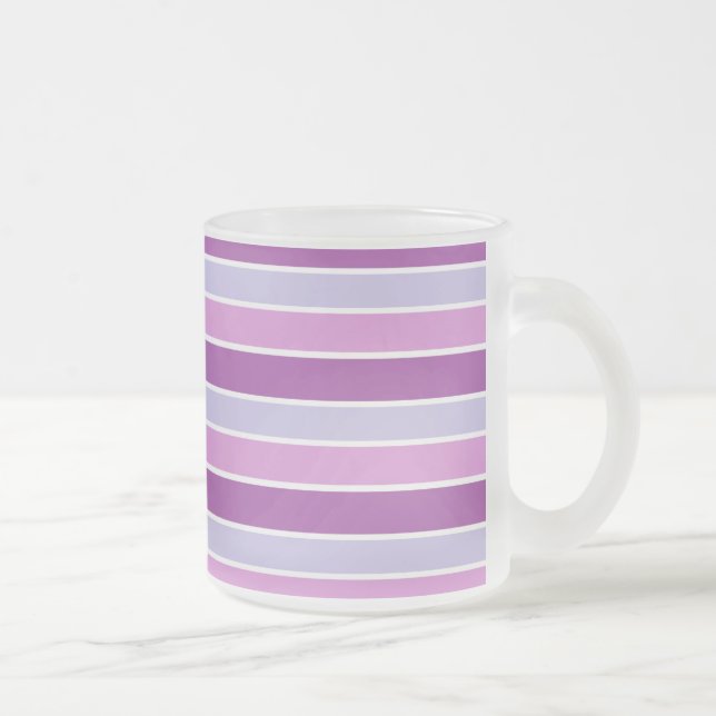 Shades of Purple Striped Mattglastasse (Rechts)