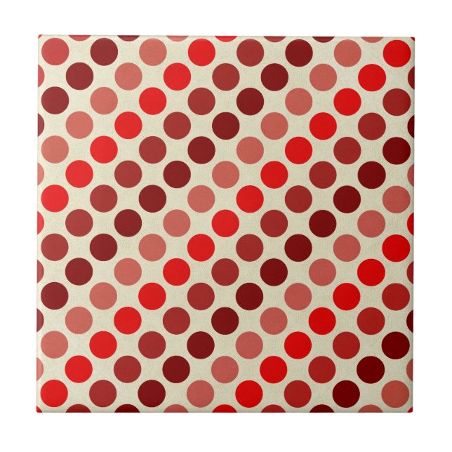 Shades of Red Polka Dots von Shirley Taylor Fliese (Vorderseite)