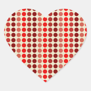 Shades of Red Polka Dots von Shirley Taylor Herz-Aufkleber