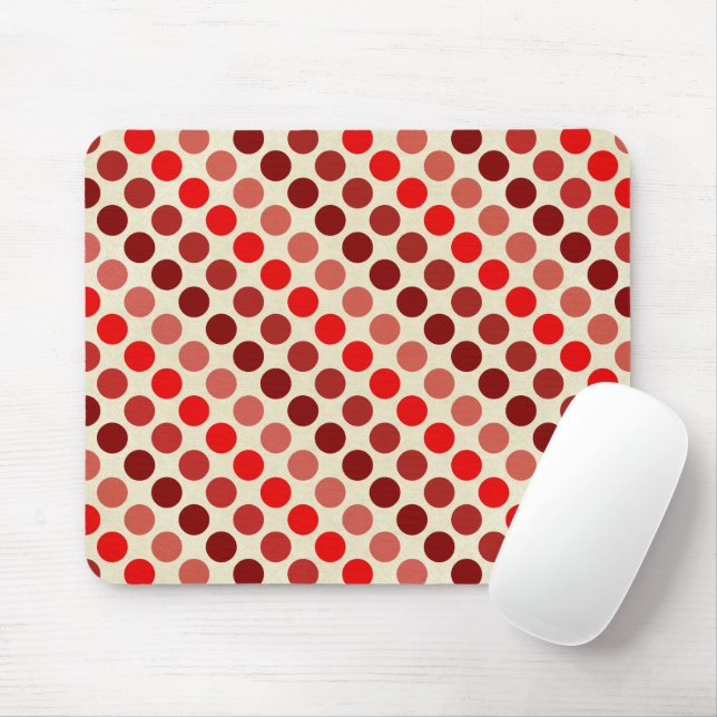 Shades of Red Polka Dots von Shirley Taylor Mousepad (Mit Mouse)
