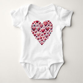 SHADES OF RED VALENTINE LOVE HEARTS BABY STRAMPLER