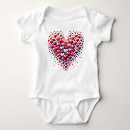 SHADES OF RED VALENTINE LOVE HEARTS BABY STRAMPLER