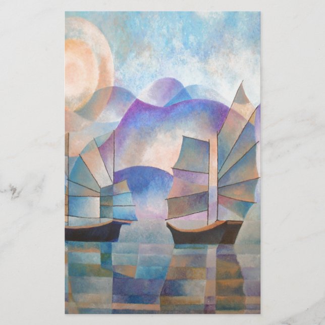 Shades of Tranquility Oriental Junks Briefpapier (Vorderseite)