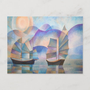 Shades of Tranquility Oriental Junks Postkarte