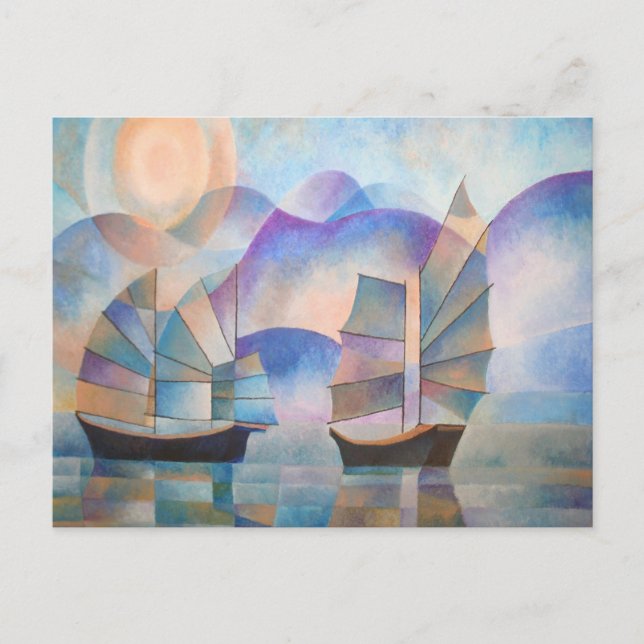 Shades of Tranquility Oriental Junks Postkarte (Vorderseite)