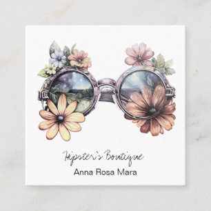 *~* Shades Sonnenbrille AP57 Boho QR Retro Blumen Quadratische Visitenkarte
