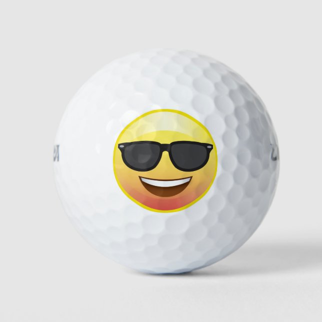 Shades Sonnenbrillen Happy Lächeln Golf Ball (Vorderseite)