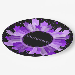 Shades von Party-Tellern mit Lila Sternexplosion Pappteller