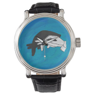 Shadow Anteater auf blau Armbanduhr