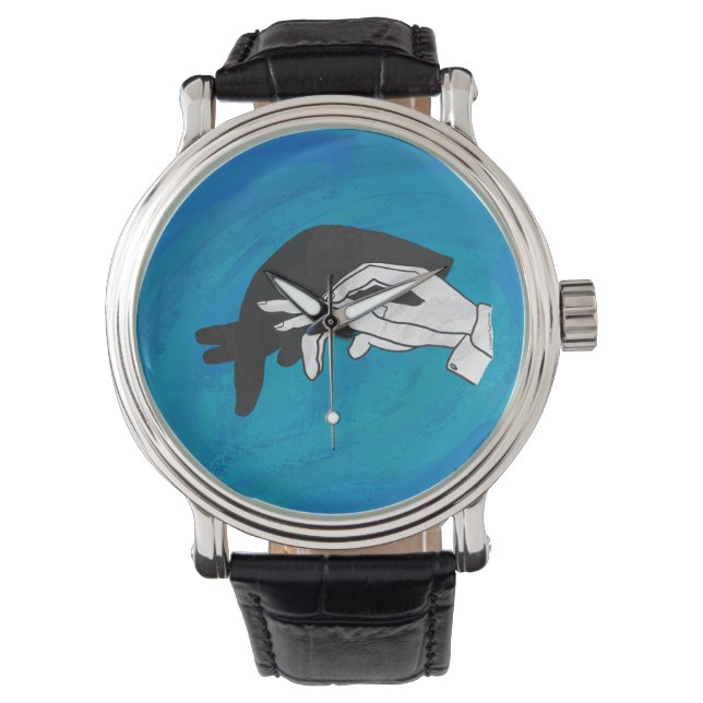 Shadow Anteater auf blau Armbanduhr (Vorderseite)