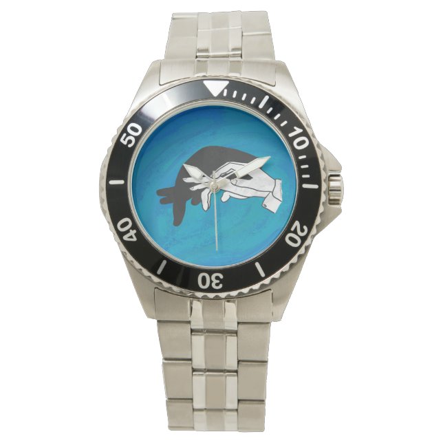 Shadow Anteater auf blau Armbanduhr (Vorderseite)