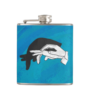 Shadow Anteater auf blau Flachmann