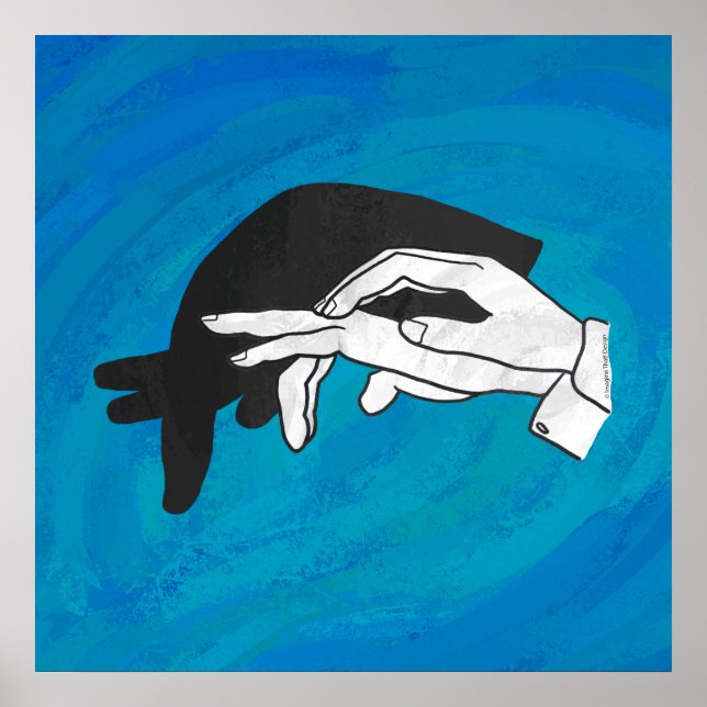 Shadow Anteater auf blau Poster (Vorne)