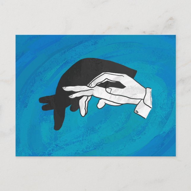 Shadow Anteater auf blau Postkarte (Vorderseite)