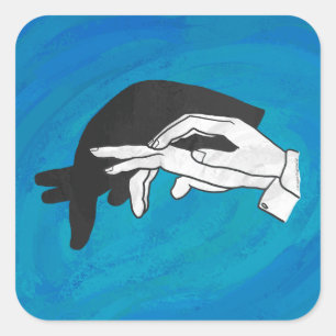 Shadow Anteater auf blau Quadratischer Aufkleber